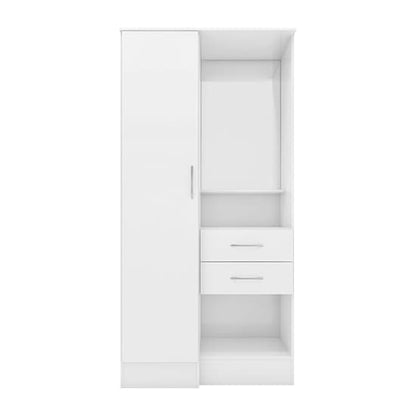 Mack High Gloss Vanity Wardrobe With 1 Door In White