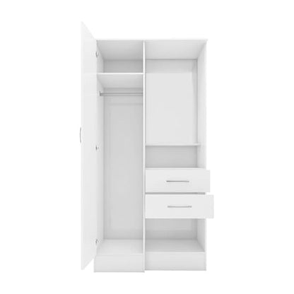 Mack High Gloss Vanity Wardrobe With 1 Door In White