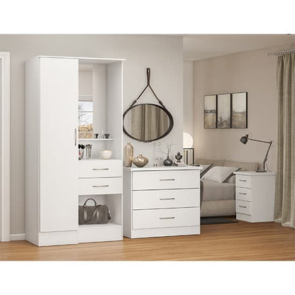 Mack High Gloss Vanity Wardrobe With 1 Door In White