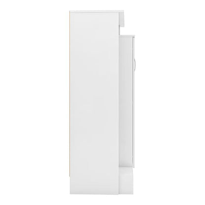 Mack High Gloss Wardrobe With 2 Doors And Open Shelf In White