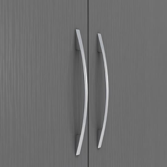 Mack Mirrored Wardrobe With 6 Doors 2 Drawers In 3D Effect Grey