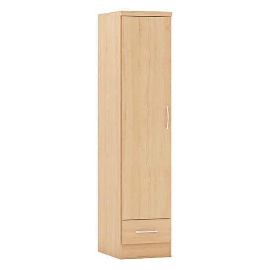 Mack Wooden Wardrobe With 1 Door 1 Drawer In Sonoma Oak