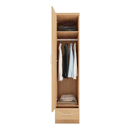 Mack Wooden Wardrobe With 1 Door 1 Drawer In Sonoma Oak