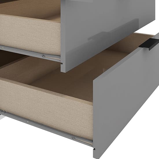 Madric Mirrored Gloss Wardrobe With 3 Doors In Grey And White