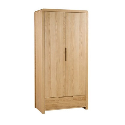 Camber Wooden Wardrobe In Waxed Oak With 2 Doors