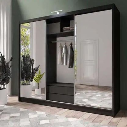Mathilde 250cm Sliding 3 Door Wardrobe - Black