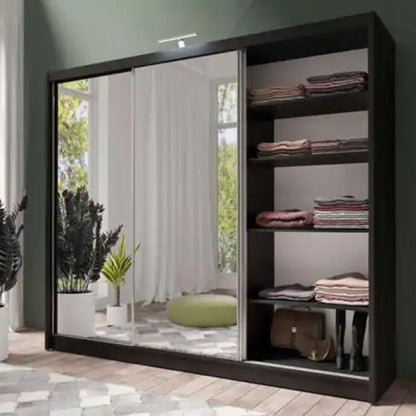 Mathilde 250cm Sliding 3 Door Wardrobe - Black