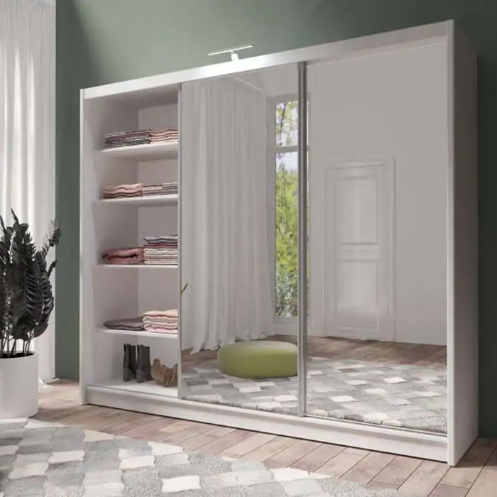 Mathilde 250cm 3 Door Sliding Wardrobe - White