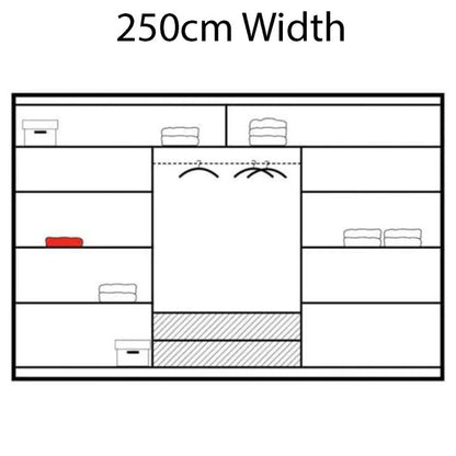 Mathilde 250cm Sliding 3 Door Wardrobe - Black