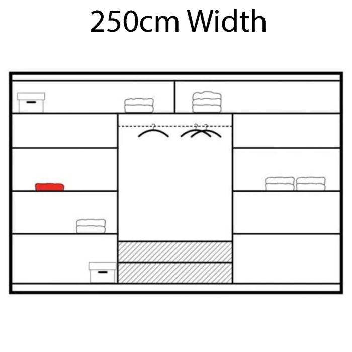 Mathilde 250cm 3 Door Sliding Wardrobe - White