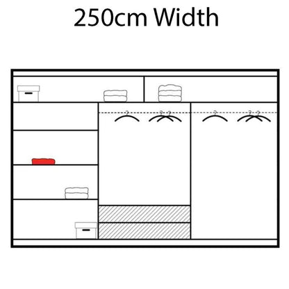 Mathilde 250cm 3 Door Sliding Wardrobe - White