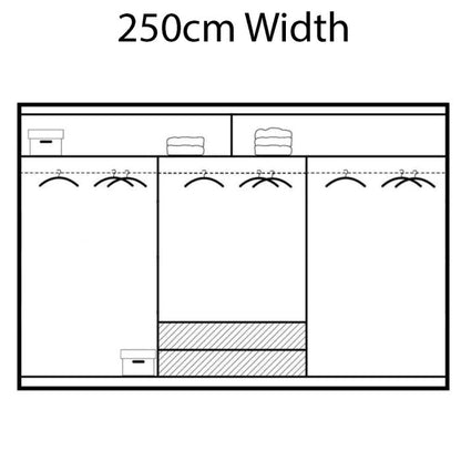 Mathilde 250cm 3 Door Sliding Wardrobe - White