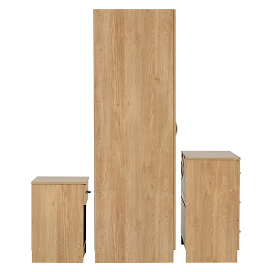 Mazi Wooden Bedroom Furniture Set With Wardrobe In Oak Effect