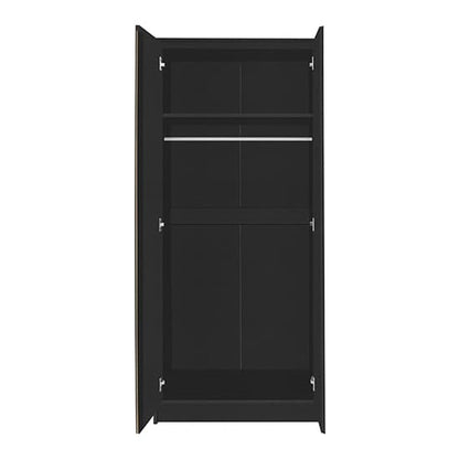 Mcgowan Wooden Wardrobe With 2 Doors In Black