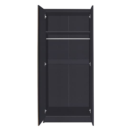Mcgowan Wooden Wardrobe With 2 Doors In Grey