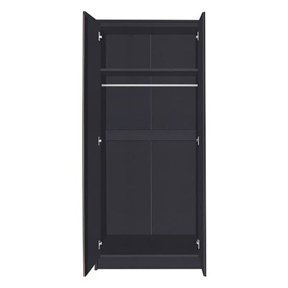 Mcgowan Wooden Wardrobe With 2 Doors In Grey