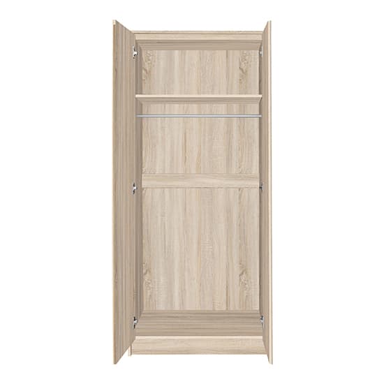 Mcgowan Wooden Wardrobe With 2 Doors In Sonoma Oak Effect
