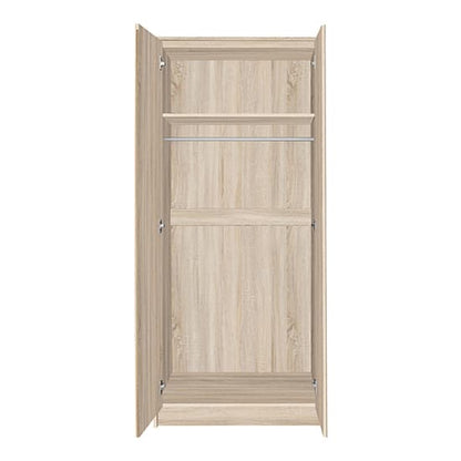 Mcgowan Wooden Wardrobe With 2 Doors In Sonoma Oak Effect