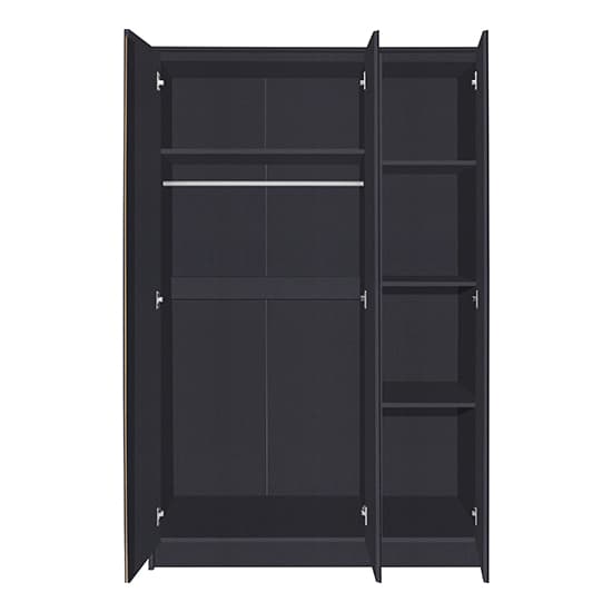 Mcgowan Wooden Wardrobe With 3 Doors In Grey