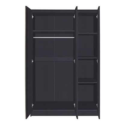 Mcgowan Wooden Wardrobe With 3 Doors In Grey