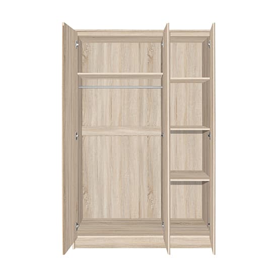 Mcgowan Wooden Wardrobe With 3 Doors In Sonoma Oak Effect