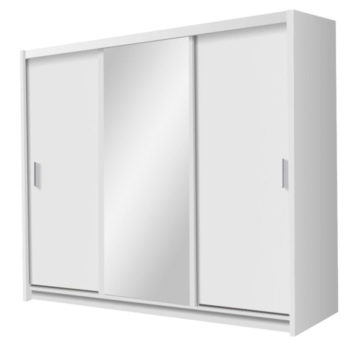 Monaco Mirrored Sliding Door Wardrobe - Black, White, Wenge, Oak, Walnut