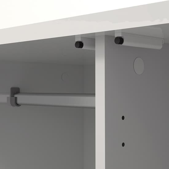 Nakou High Gloss 2 Doors 1 Drawer Wardrobe In White