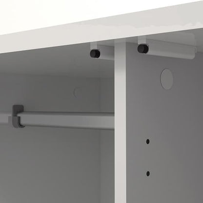 Nakou High Gloss 2 Doors 1 Drawer Wardrobe In White