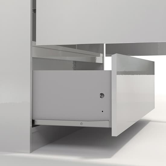 Nakou High Gloss 2 Doors 1 Drawer Wardrobe In White