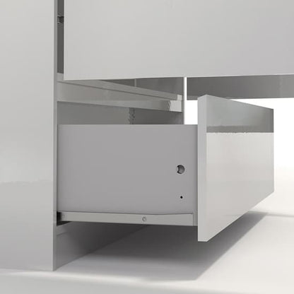 Nakou High Gloss 2 Doors 1 Drawer Wardrobe In White