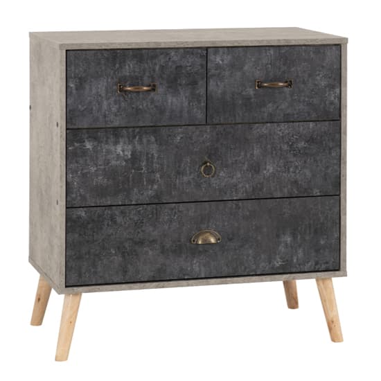 Noein Bedroom Set With 2 Doors Wardrobe In Concrete Effect