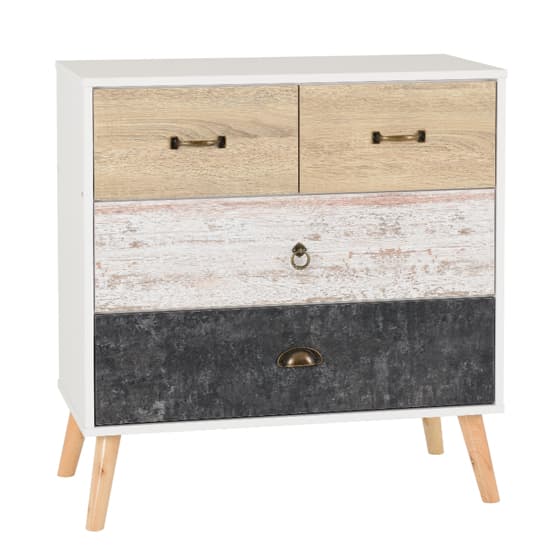 Noein Bedroom Set With 2 Doors Wardrobe In Distressed Effect