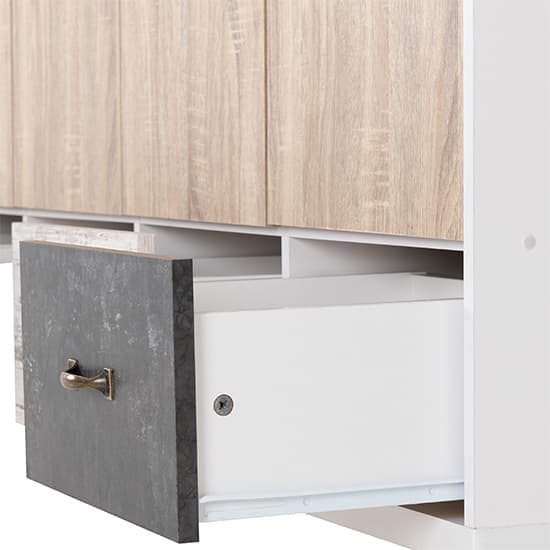 Noein Wooden Wardrobe With 4 Doors 4 Drawers In White