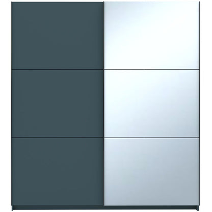 Norvik 180cm Mirrored Sliding 2 Door Wardrobe - Anthracite Grey