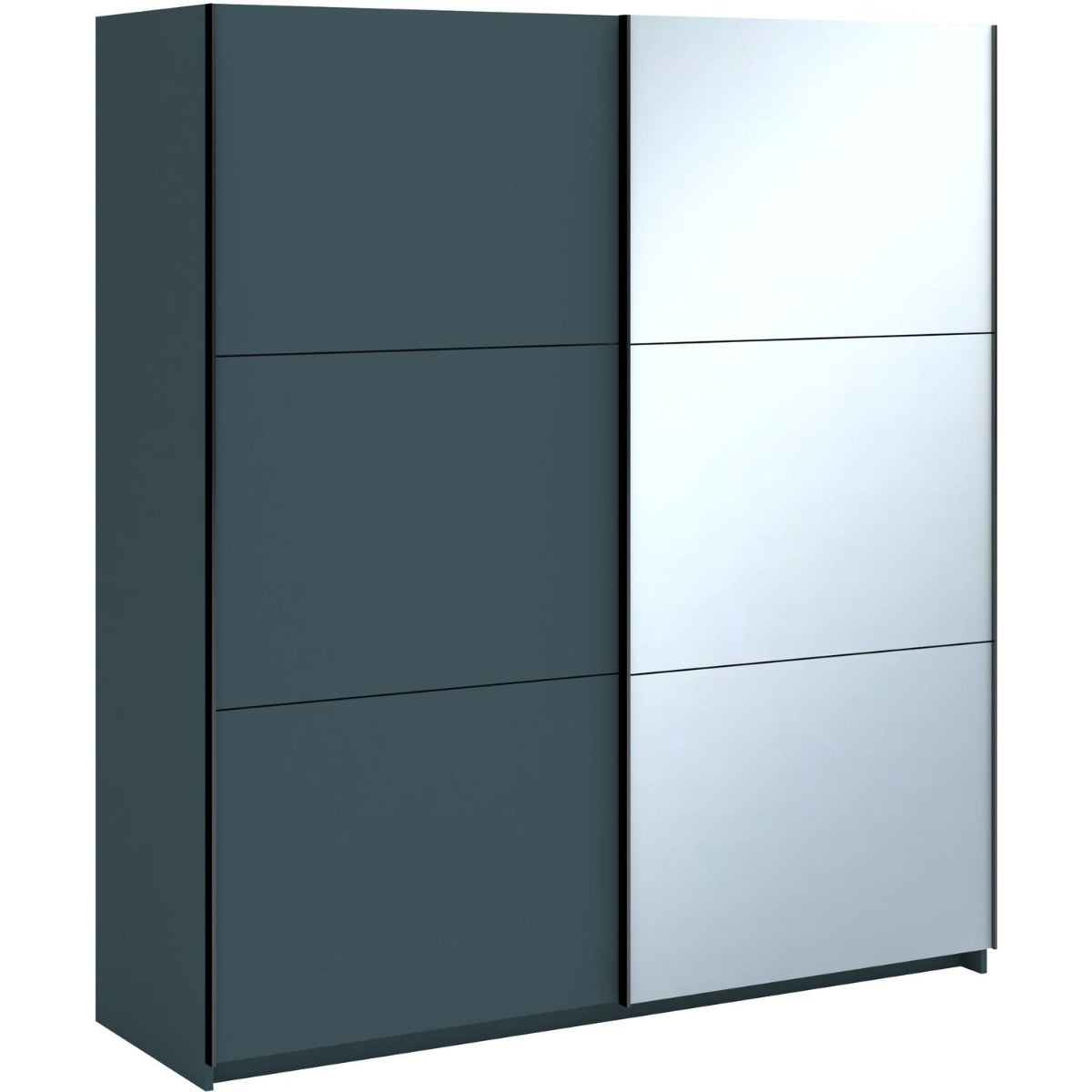 Norvik 180cm Mirrored Sliding 2 Door Wardrobe - Anthracite Grey