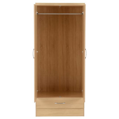 Noir Wardrobe In Sonoma Oak With 2 Doors 1 Drawer