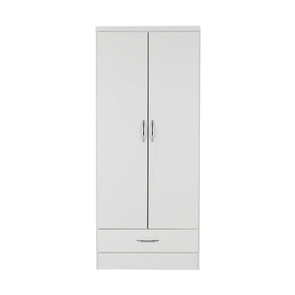 Noir Wardrobe In White High Gloss With 2 Doors And 1 Drawers