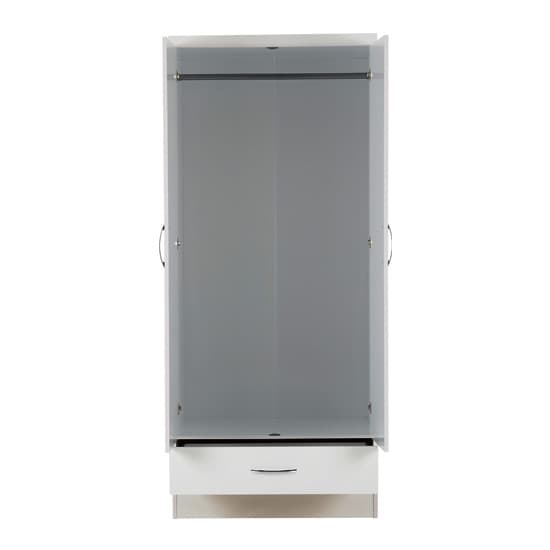 Noir Wardrobe In White High Gloss With 2 Doors And 1 Drawers