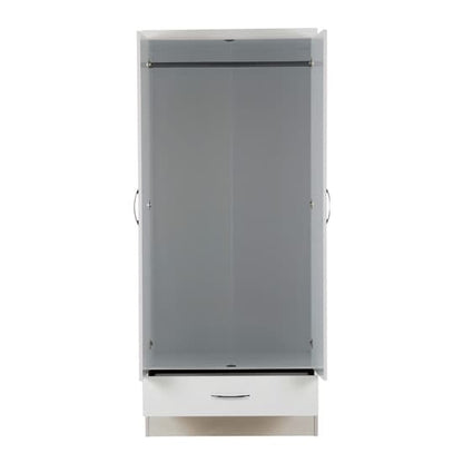 Noir Wardrobe In White High Gloss With 2 Doors And 1 Drawers