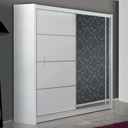 Broadland Sliding 2 Door 180cm Wardrobe with Mirror - White