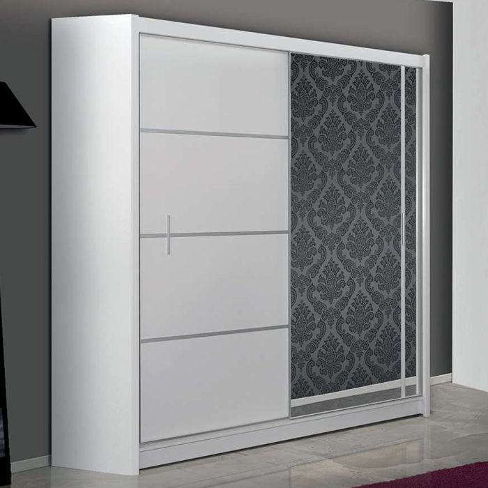 Broadland Sliding 2 Door 180cm Wardrobe with Mirror - Black