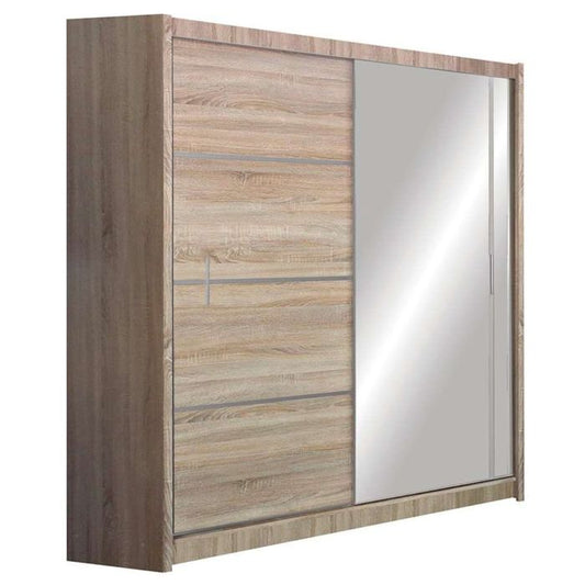 Broadland Sliding 2 Door 180cm Wardrobe with Mirror - Sonoma Oak