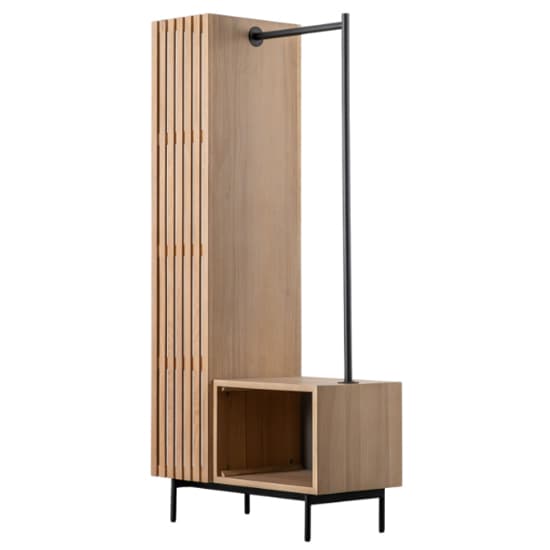 Okonma Wooden Open Wardrobe With Metal Legs In Oak