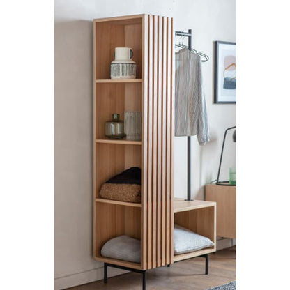 Okonma Wooden Open Wardrobe With Metal Legs In Oak