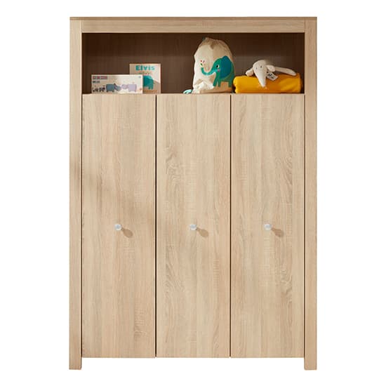 Oley Kids Room Wooden Wardrobe In Sagerau Light Oak