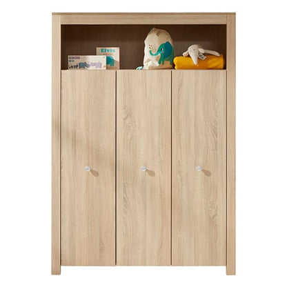 Oley Kids Room Wooden Wardrobe In Sagerau Light Oak