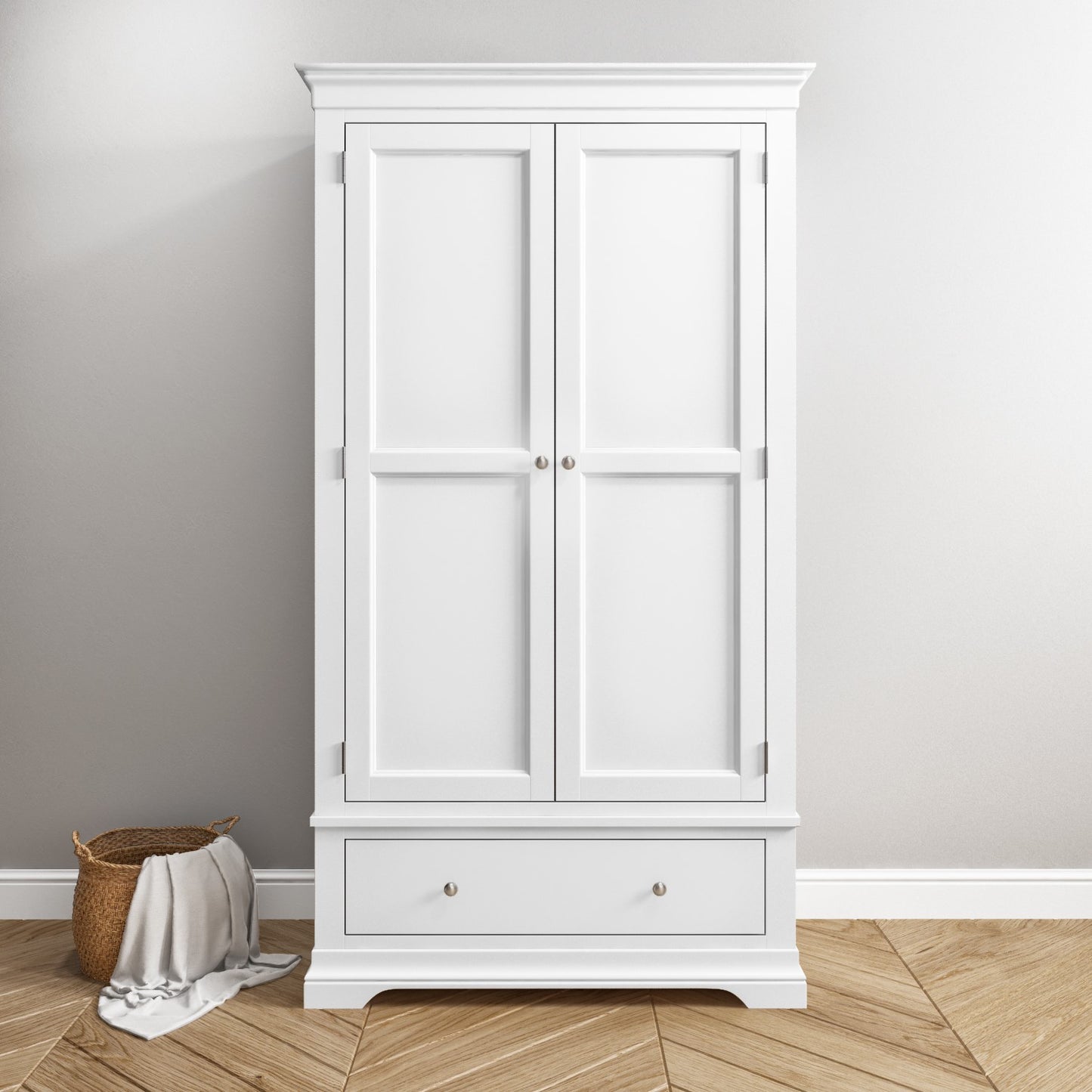 White 2 Door 1 Drawer Wardrobe - Olivia
