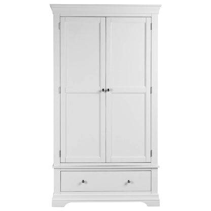 White 2 Door 1 Drawer Wardrobe - Olivia
