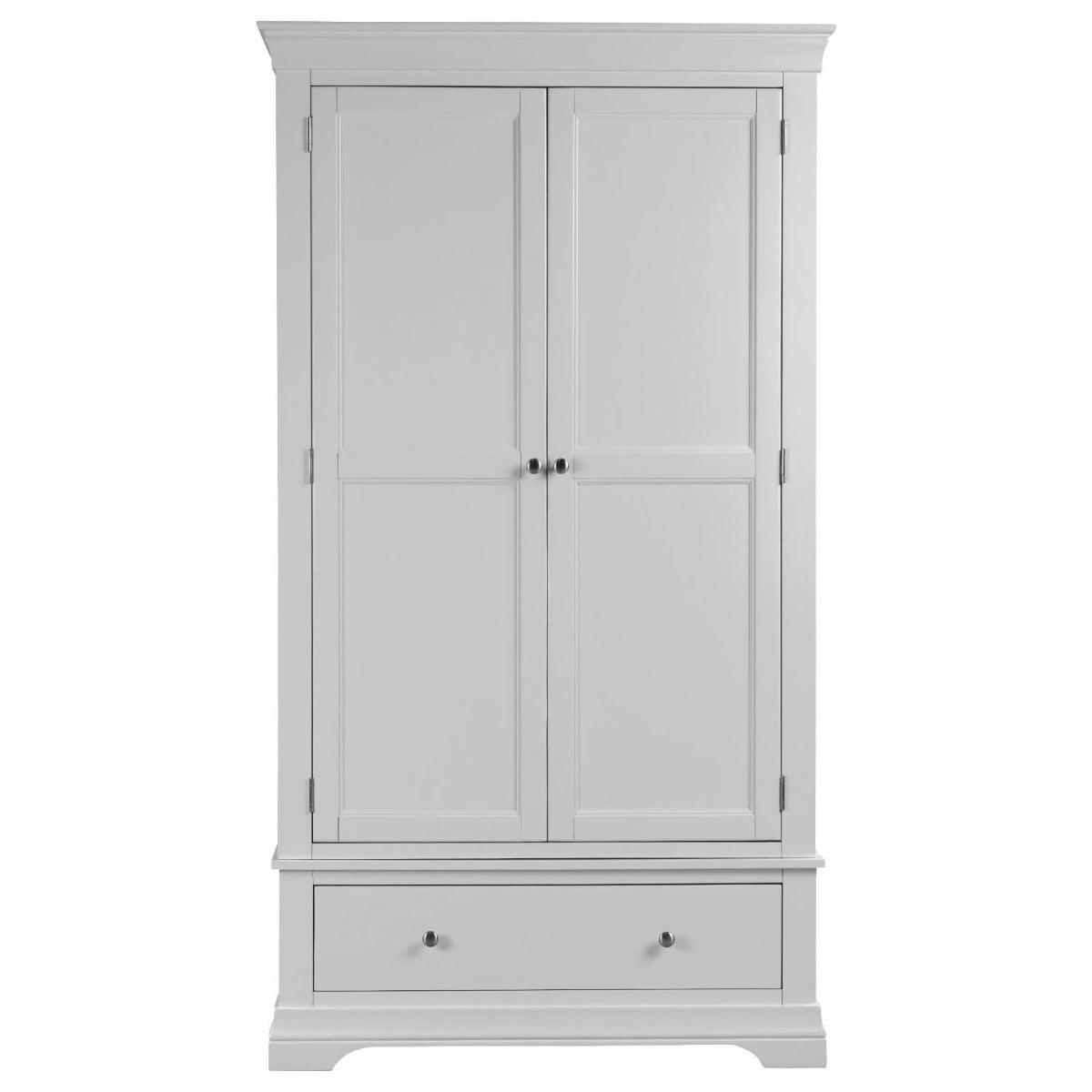 Pale Grey 2 Door 1 Drawer Wardrobe - Olivia