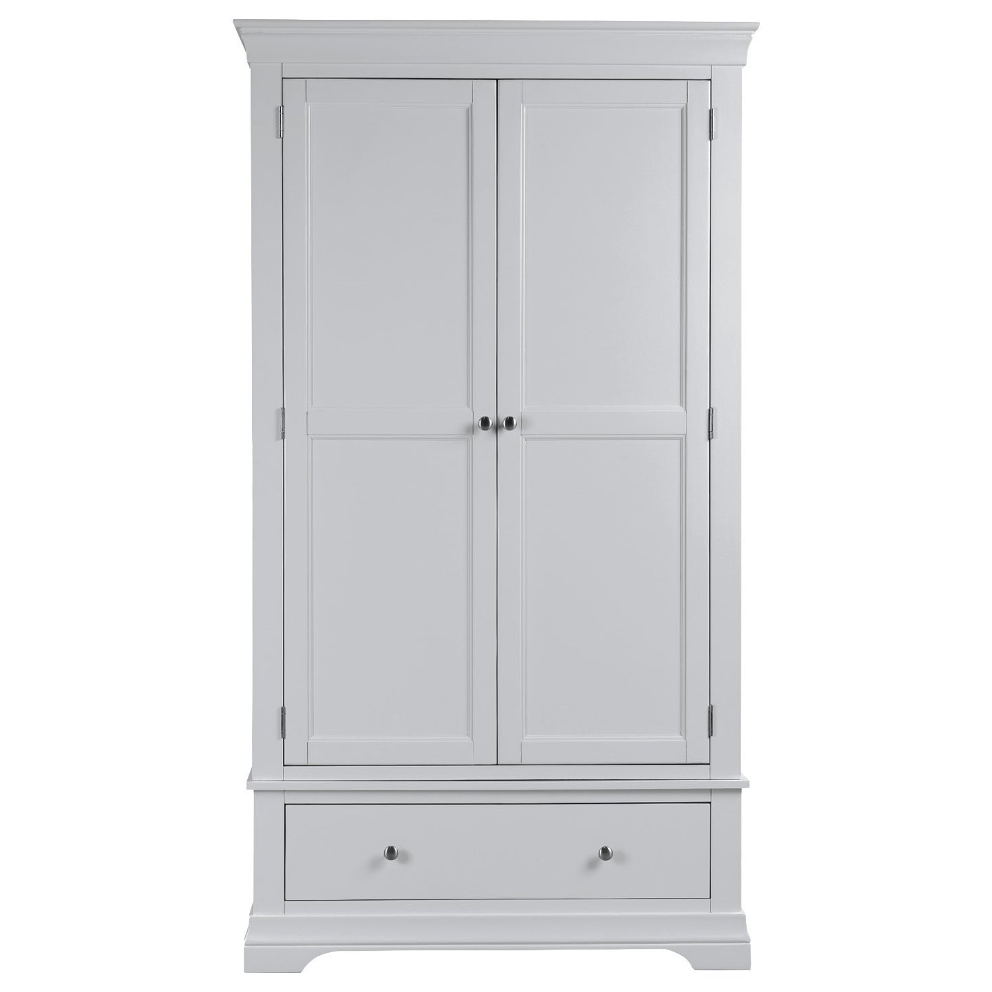 Pale Grey 2 Door 1 Drawer Wardrobe - Olivia